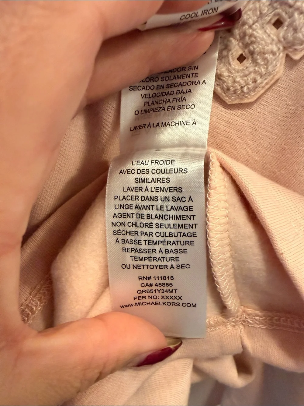 Michael Kors Light Pink Crewneck Sweatshirt with Embroidered KORS